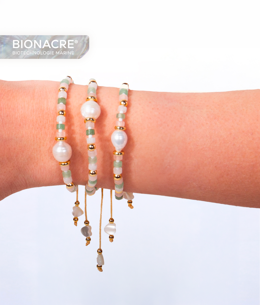 Lot de 3 bracelets de perles véritables