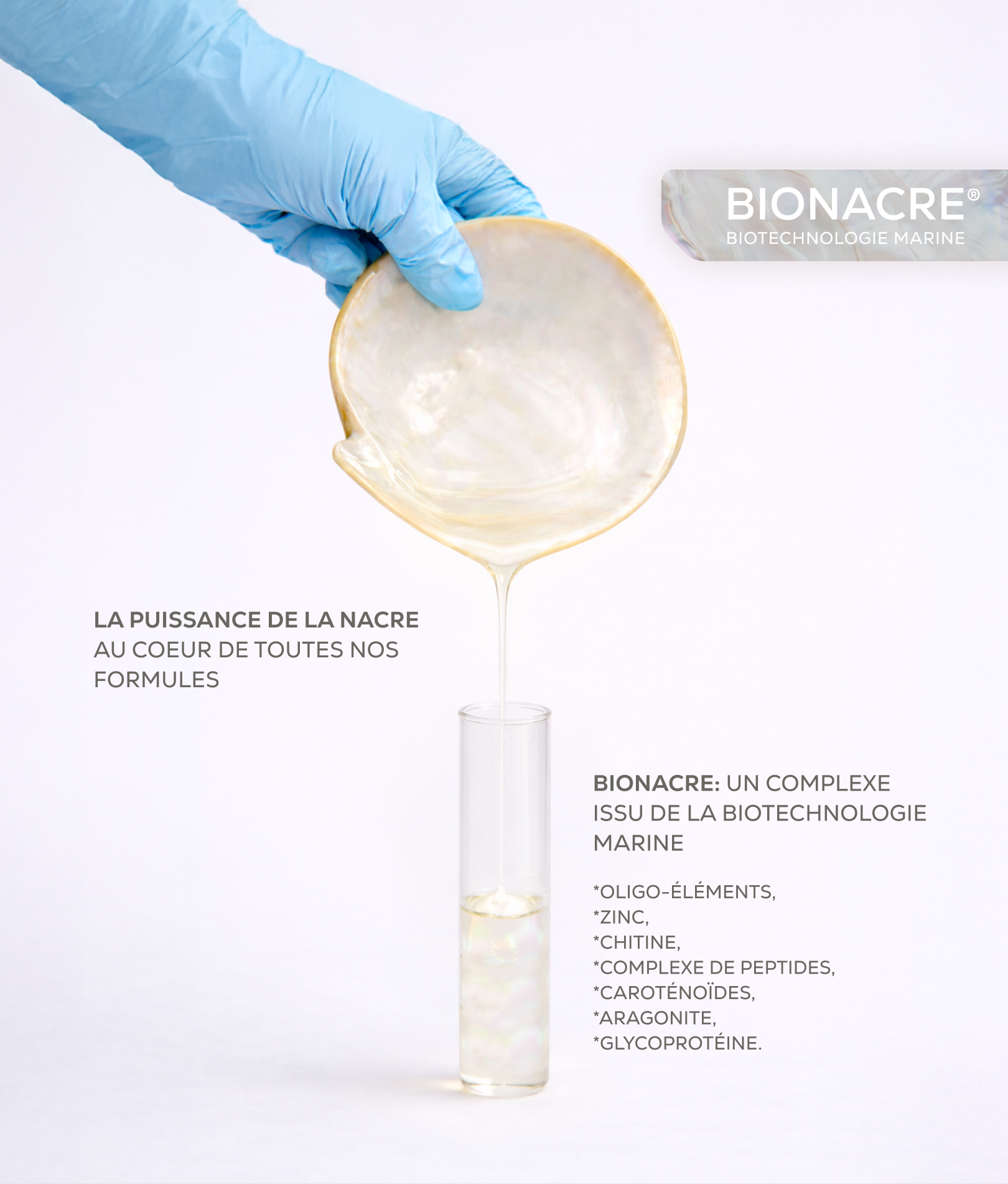 BIONACRE, actif marin exclusif favorisant la régénération de la barrière cutanée.