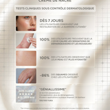 Résultats des tests d’usage de la Crème de Nacre indiquant une diminution des sensations d’inconfort, de rougeurs et de démangeaisons. Psoriasis et eczéma.